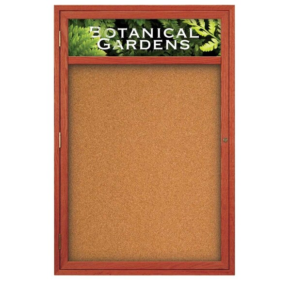 Sliding Glass Door Radius Letterboard, Hdr, 96"x48", Bronze/Grey Vinyl
